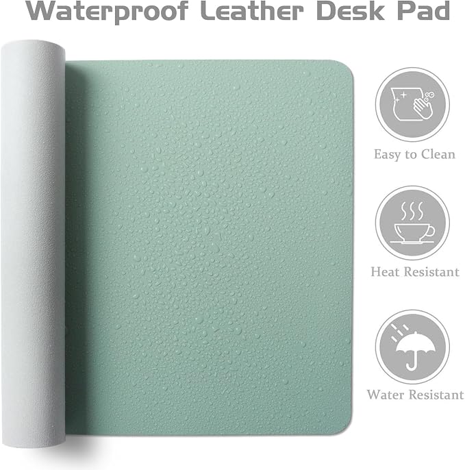Aothia Leather Desk Pad Protector, Office Desk Mat, Large Mouse Pad, Laptop - Image 2