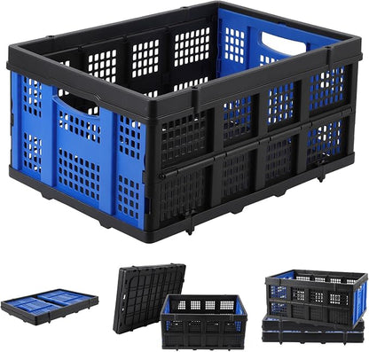 55L Collapsible Crates for Storage, Stackable & Collapsible Milk Crates by Unknown