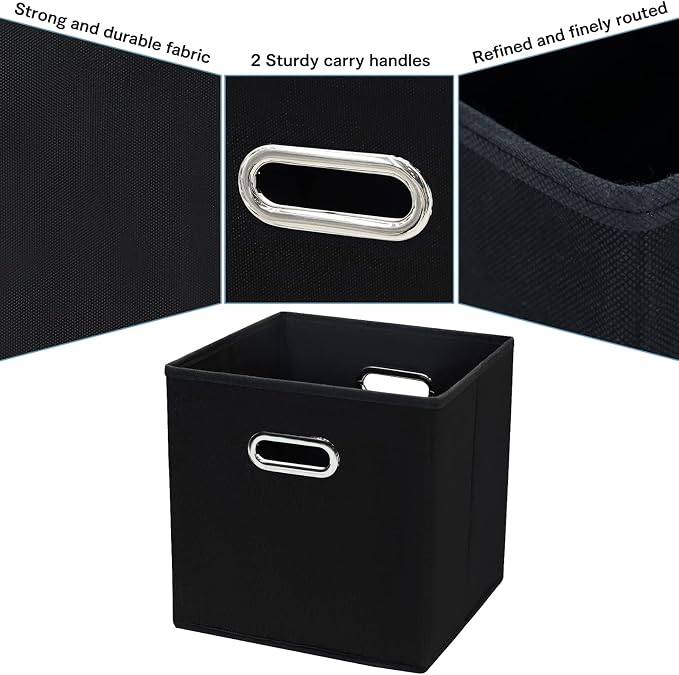 Fabric Cubby Storage Bins, Cube Organizer Bin Foldable Storage Boxes - Image 7