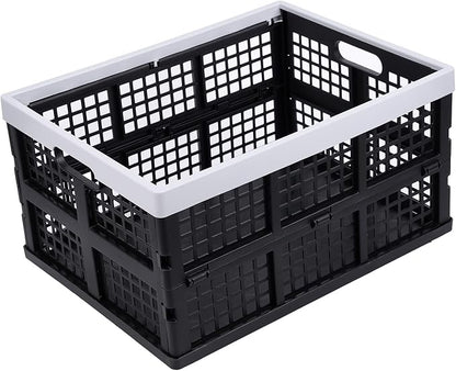 3-Pack Plastic Collapsible Storage Crates-30L, Foldable Plastic Crates - Image 2