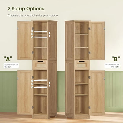 Iwell Tall Bathroom Cabinet, Slim Narrow Storage Cabinet - Image 4