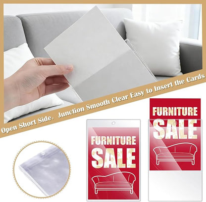 100 Pcs Clear Plastic Furniture Tags Holders Bulk 4 x 6 Inch - Image 3
