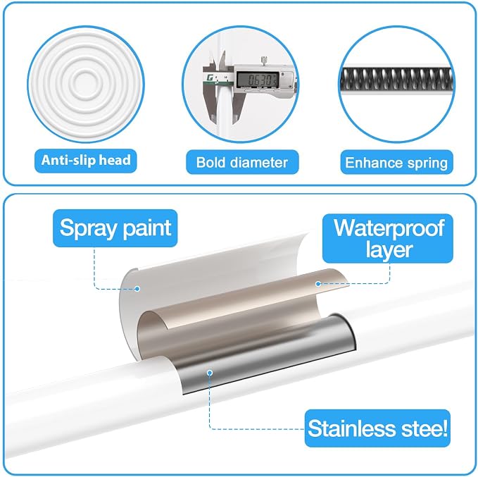 2 Pack Spring Tension Rod, Adjustable 12-18 Inch No Drill, Fits Windows Kitchen - Image 3