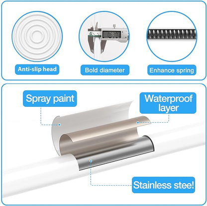 2 Pack Spring Tension Rod, Adjustable 16-27 Inch No Drill, Fits Windows Kitchen - Image 3