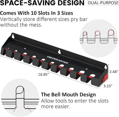 UNITEDPOWER Pry Bar Holder, Lockable Wall Mount Storage Rack Organizer - Image 2