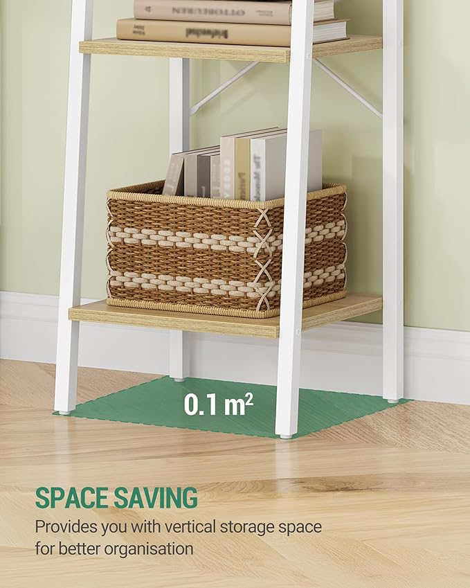 Hzuaneri Ladder Shelf, Freestanding Corner Storage Shelf | Bookcase - Image 5