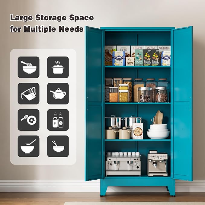 Metal Pantry Cabinet, Living Room, Dining Room, Bathroom and Home - Image 3
