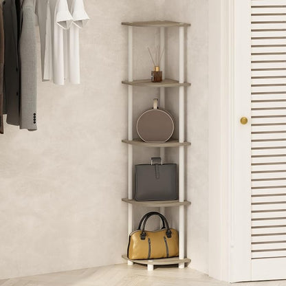 Furinno Turn-N-Tube Storage Shelves, 5-Tier Book Shelf, Corner Shelf - Image 2