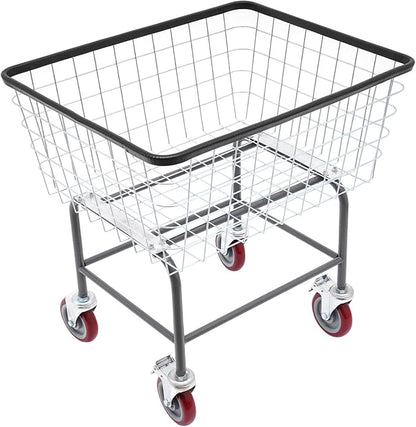 135L Wire Laundry Cart with Wheels, Heavy Duty Commercial Rolling Basket by DNYSYSJ