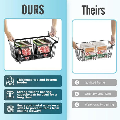 4 Pcs Stackable Wire Baskets for Pantry Organizers and Storage, Ideal Bins - Image 4