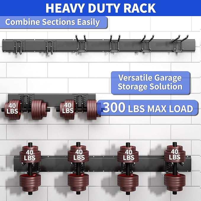 Garage Wall Organizer Wall Mount, 48inch Heavy Duty Garden Tool organizer - Image 3