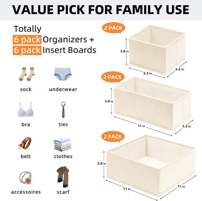 Criusia Drawer Organizer Clothes 6 Pack - Image 2