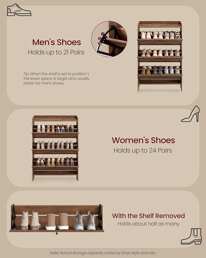 VASAGLE Shoe Storage Cabinet Organizer - Image 5