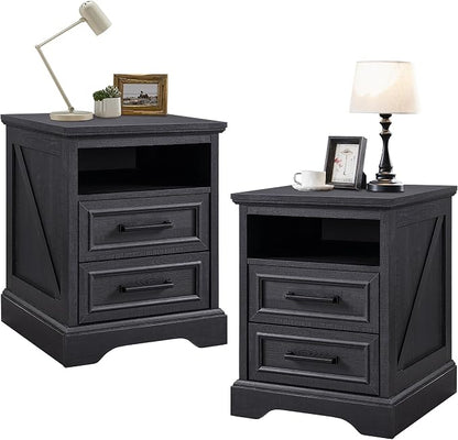 ACCOHOHO 18" Farmhouse Nightstand Set of 2 by ACCOHOHO
