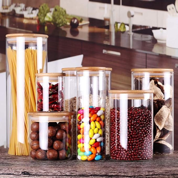 Glass Rice Storage Containers, 60 FL OZ Kitchen Food Jars - Image 6