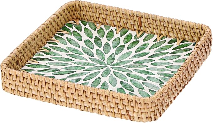 Woven Key Basket for Entryway Table Wicker Basket Tray Key Holder Decorative - Image 9