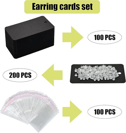 Twavang Earring Card Holder Set, 100 Pairs Clear Earring Backs - Image 3