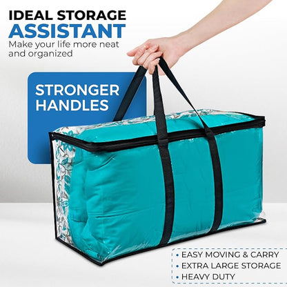 2 Pack Clear Large Moving Bags, Heavy Duty Storage Bags, College Totes - Image 4