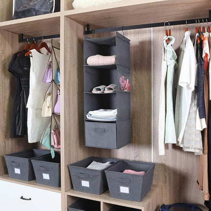 MAX Houser 4-Shelf Hanging Closet Organizer, Space Saver, Cloth Hanging Shelves - Image 9