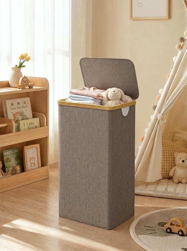 iEGrow Laundry Hamper with Lid, 110L Large Laundry Basket with Handle, - Image 9