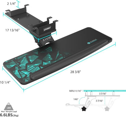 EUREKA ERGONOMIC Height Adjustable Mouse & Keyboard Tray Under Desk, 28x10'' - Image 3
