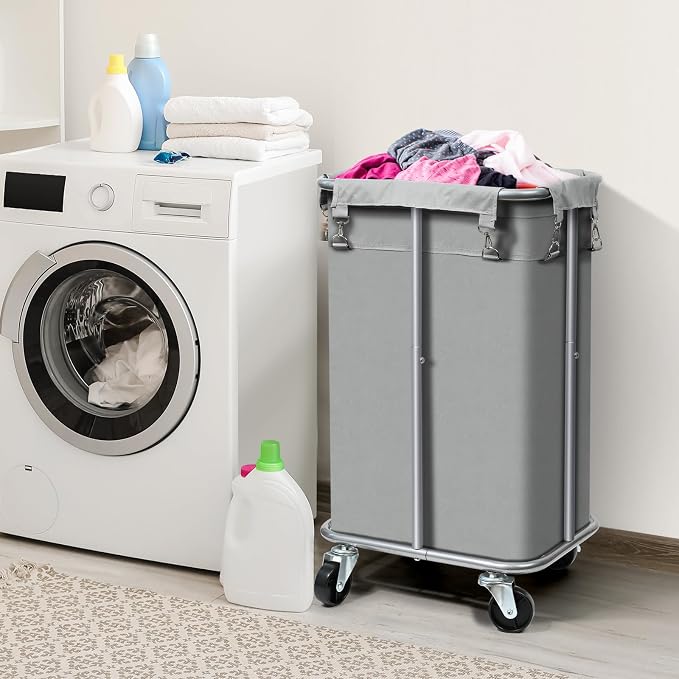 Laundry Basket with Wheels, Rolling Laundry Hamper with Removable Bag, 100L - Image 3