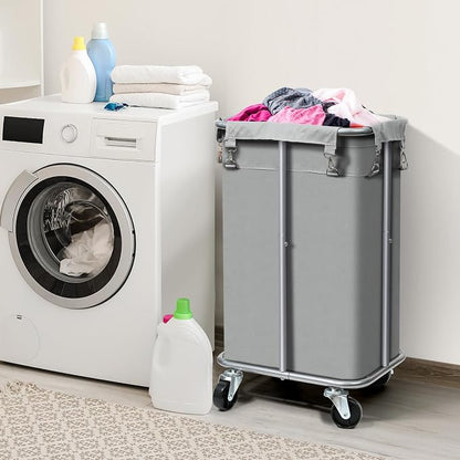 Laundry Basket with Wheels, Rolling Laundry Hamper with Removable Bag, 100L - Image 3