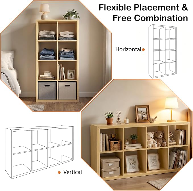 WannabeMyself【2026 Wooden Thick Frame】 8 Cube Storage Organizer - Image 4