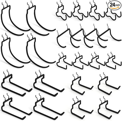 INCLY 24 Pack Heavy Duty Pegboard Hooks, 1/4" Pegboard Drill Holder Tool by INCLY