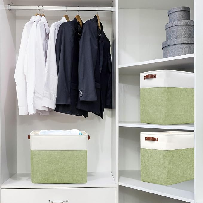 Large Fabric Storage Baskets | 50L Storage Bins, Decorative Linen Closet Baskets - Image 2