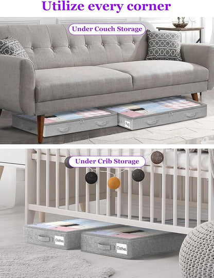Below 4 Inches High Under Bed Storage, Low Profile Underbed Storage Containers - Image 7