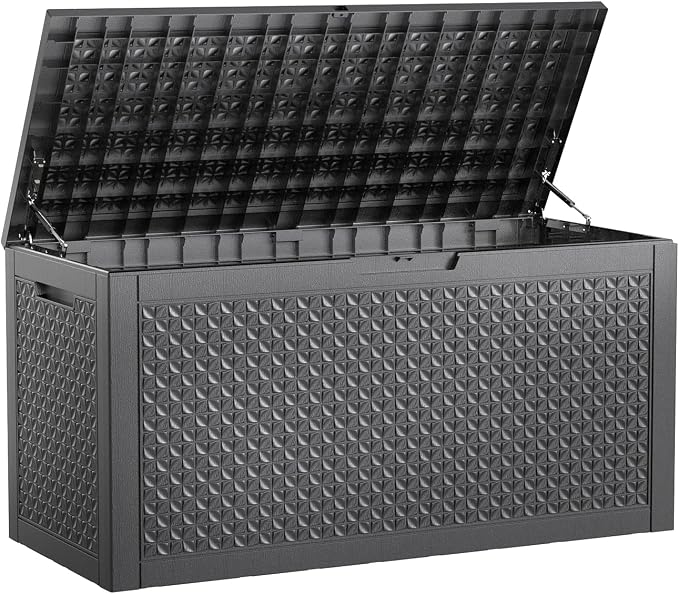 New 100 Gallon Outdoor Storage Box, Resin Deck Boxes Waterproof, Indoor Outdoor by GGYI