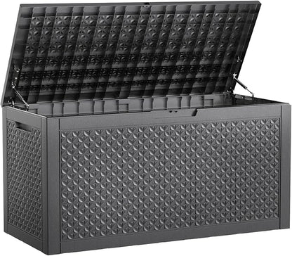 New 100 Gallon Outdoor Storage Box, Resin Deck Boxes Waterproof, Indoor Outdoor by GGYI