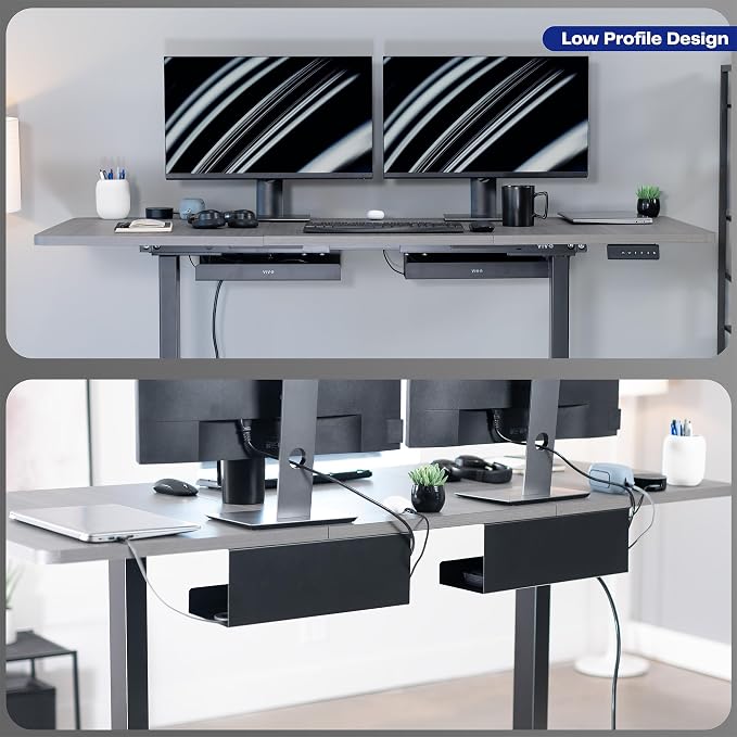 VIVO Under Desk 17 inch Extra Deep Cable Management Trays, Power Strip Holders - Image 8
