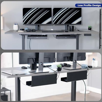 VIVO Under Desk 17 inch Extra Deep Cable Management Trays, Power Strip Holders - Image 8