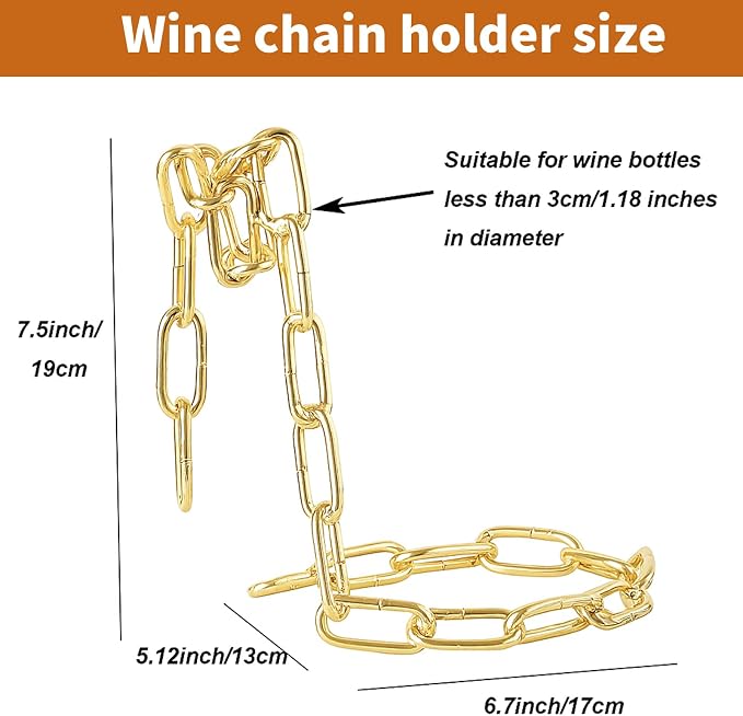 TBWHL Novelty Magic Wine Bottle Holder Floating Steel Link Chain Wine Bottle - Image 2