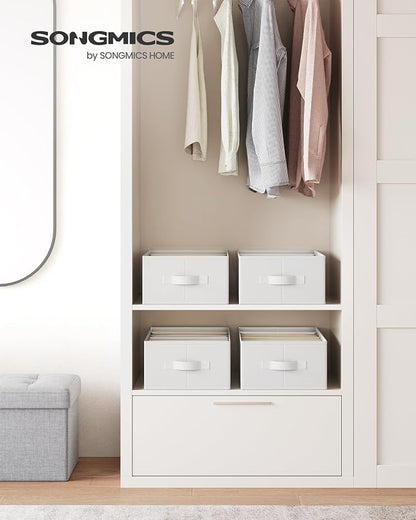 SONGMICS Set of 4 Large Size Wardrobe Clothes Organizers, 6-Compartment - Image 2