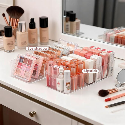 Clear Acrylic Makeup Organizers, 7-Section Bathroom Organizer - Image 7