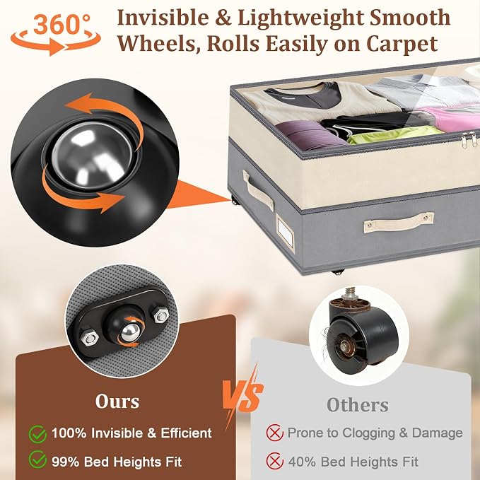 Dolicer 2 Pack Under Bed Storage - Image 4