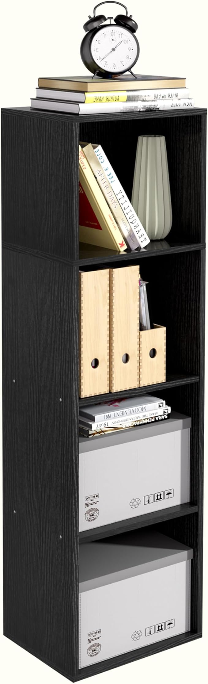 Wooden 4 Cube Storage Organizer, 4 Tier Storage Cubes Storage Display Cubby by NewBeth