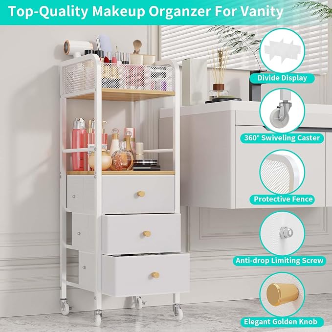 HapiRm Rolling Makeup Cart Organizer - Image 6