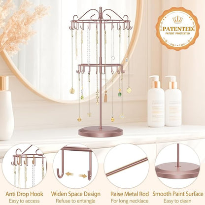 MODOWEY Rotating Necklace Holder Organizer Display Stand - Image 5