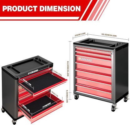 LARBANKE 7-Drawer Rolling Tool Chest - Image 3