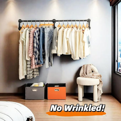 Wall Clothes Rack, Industrial Pipe Clothing Rack - Image 6