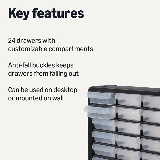 Amazon Basics 24-Drawer Plastic Storage Organizer - Image 3