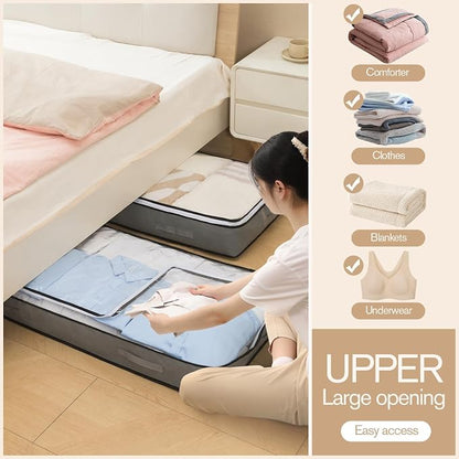 90L Under Bed Storage Containers, Closet Organizers and Storage Bins, Foldable - Image 5