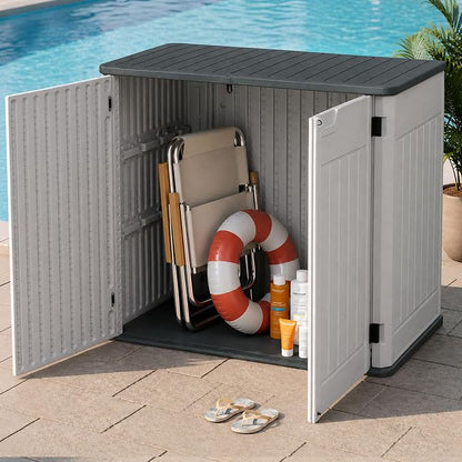 EHHLY Horizontal Resin Storage Shed, 47 Cuft Garden Tool Sheds & Outdoor Storage - Image 9