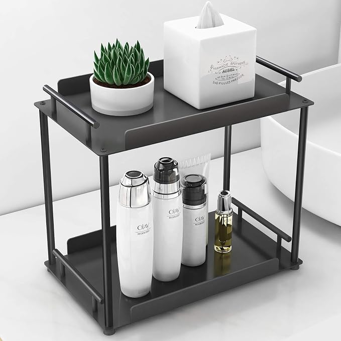 FLE Bathroom Organizer Countertop, Bathroom Counter Organizer Decorative Tray by FLE