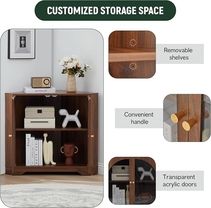Mid-Century Floor Coner Storage Cabinet, Living Room, Coofee Bar - Image 3