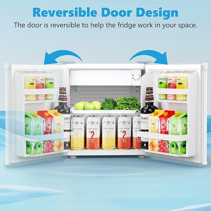 1.6 Cu.ft Mini Fridge with Freezer, Compact Refrigerator, Single Reversible Door - Image 4